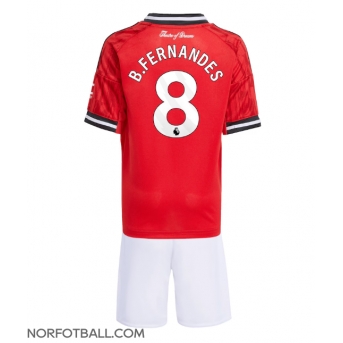 Billige Fotballdrakt Manchester United Bruno Fernandes #8 Replika Hjemmedraktsett Barn 2025-26 Kortermet (med bukser)